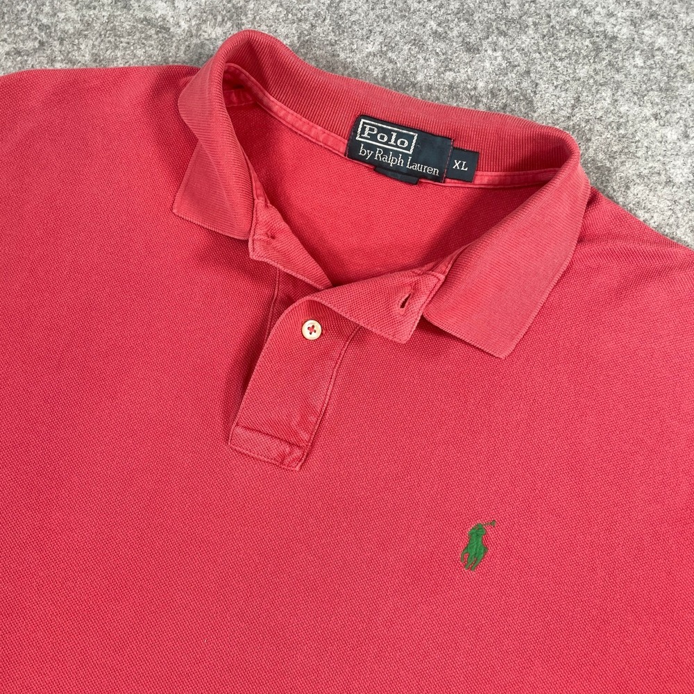 Polo Ralph Lauren Mens Shirt XL Red Short Sleeve Classic Prep Button Down